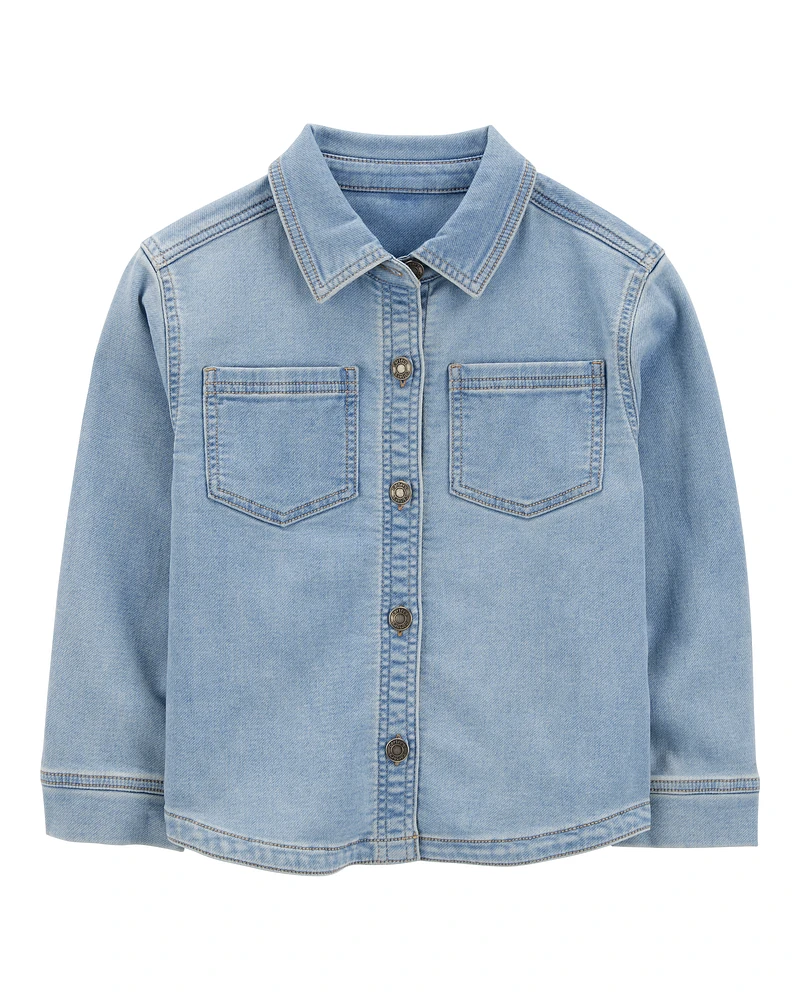 Kid Denim Button-Up Shacket