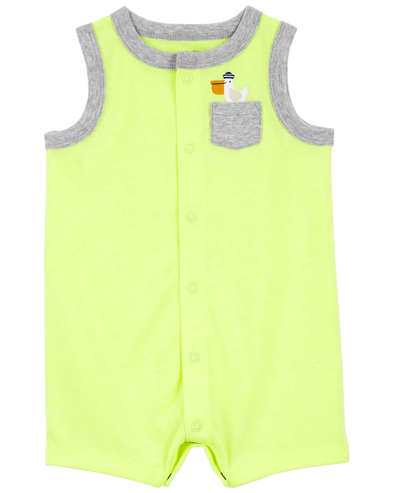 Baby Neon Pelican Snap-Up Romper