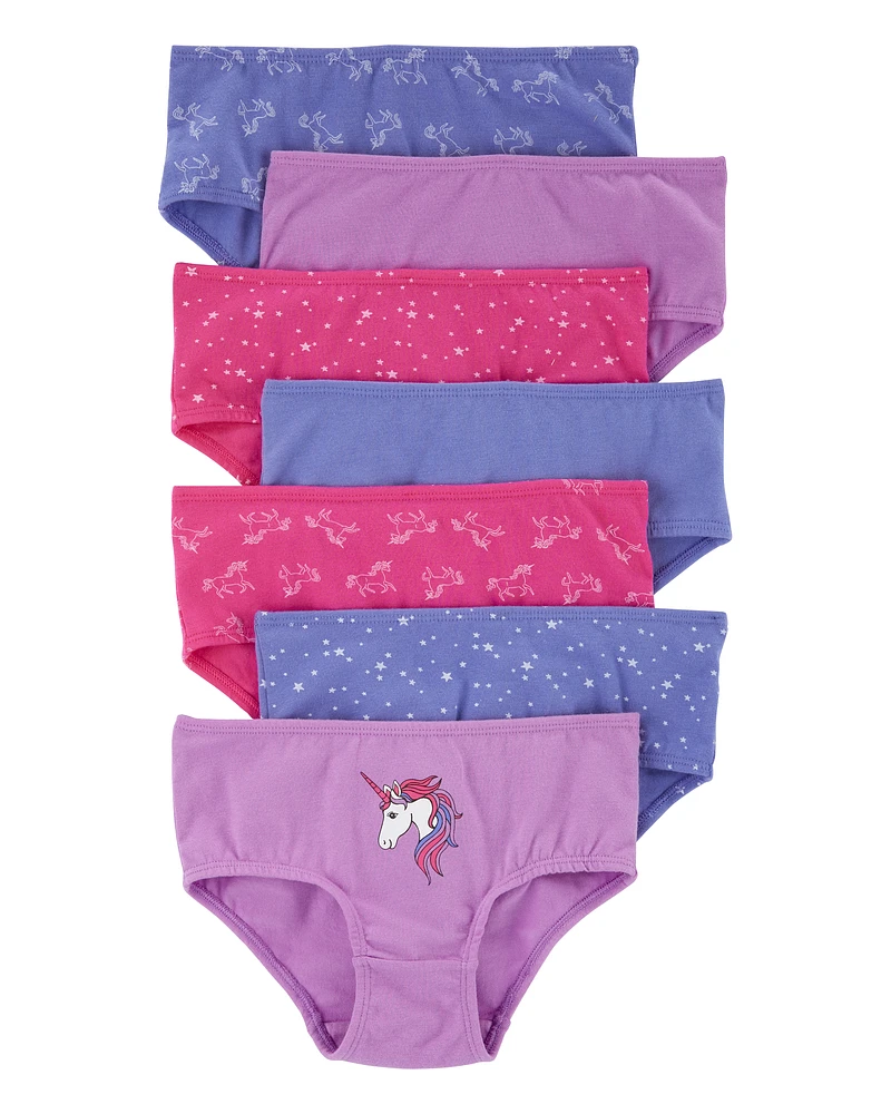 Kid 7-Pack Unicorn Brief Stretch Cotton Undies