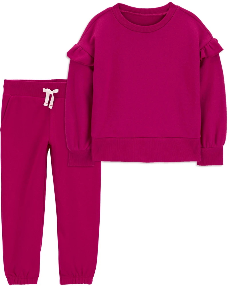 Toddler 2-Piece Fleece Crew Neck Sweatshirt & Joggers Set