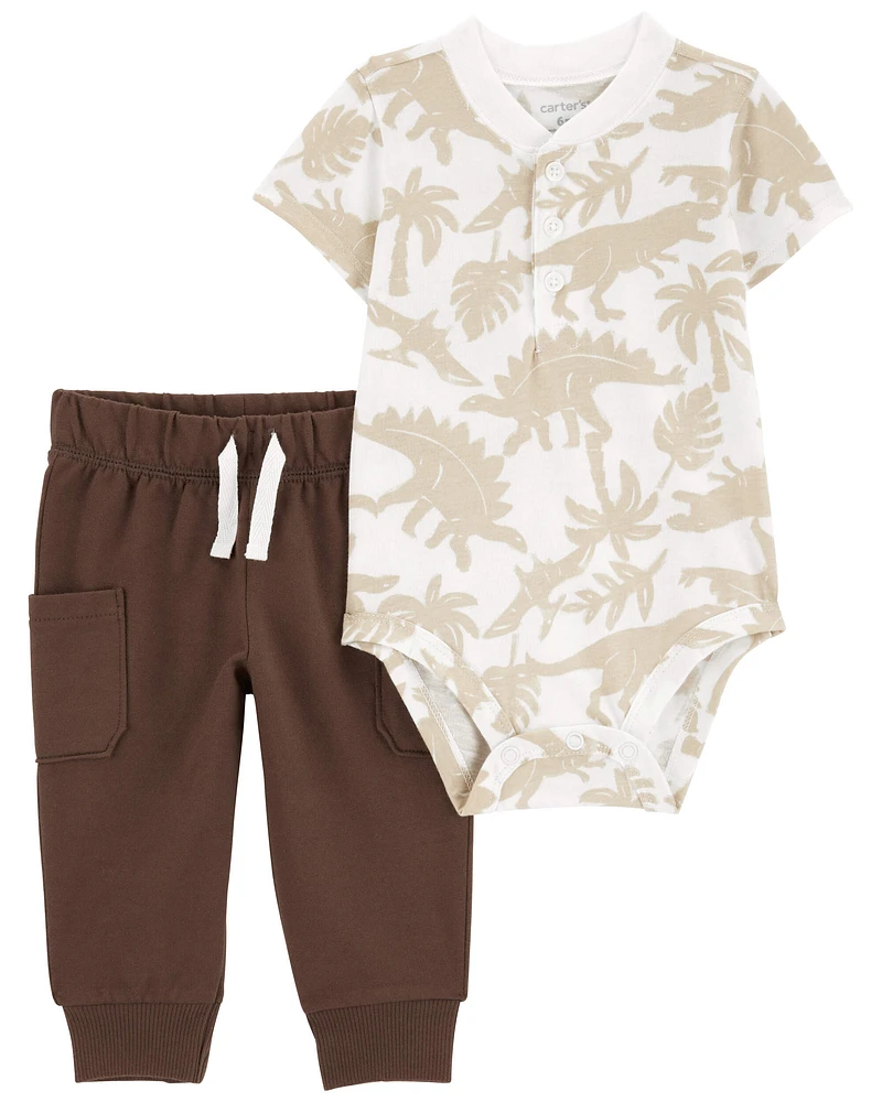 2-Piece Dinosaur Bodysuit Pant Set