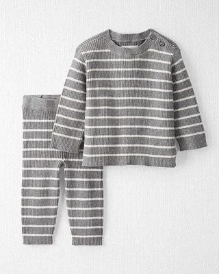 Baby Organic Cotton Ribbed Sweater Knit Set