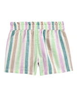 Toddler Striped Pull-On Linen Shorts
