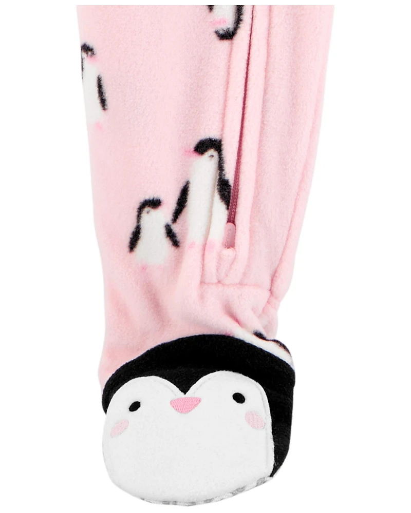 1-Piece Penguin Fleece Footie Pyjamas