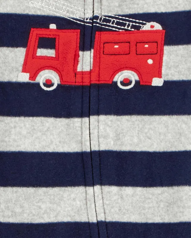 Carters Oshkosh Firetruck Zip-Up Fleece Sleep & Play Pyjamas