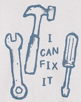 Toddler I Can Fix It Short-Sleeve Graphic Tee - Grey