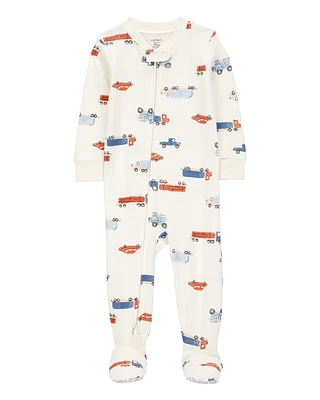 Baby 1-Piece Car Print 100% Snug Fit Cotton Footie Pyjamas