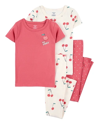 Kid 4-Piece Cherry Cotton Pyjamas