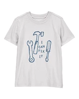 Toddler I Can Fix It Short-Sleeve Graphic Tee - Grey