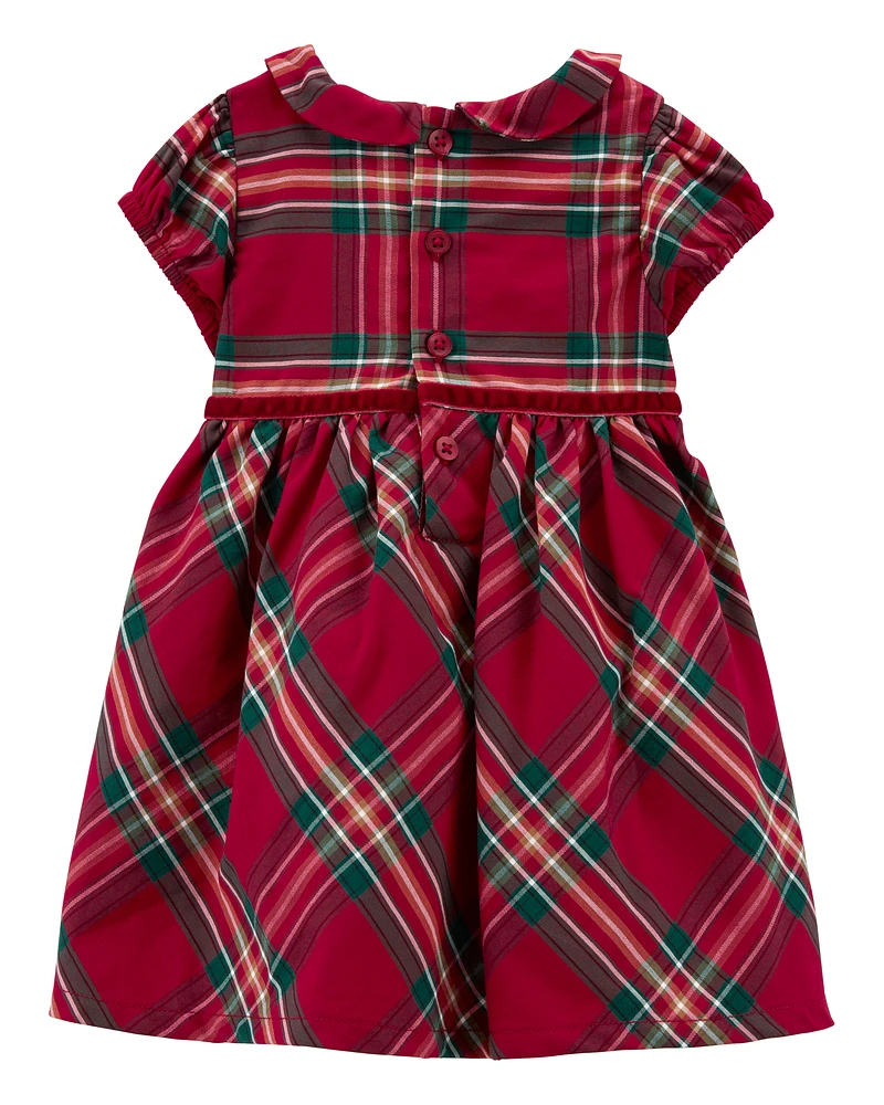 Baby Plaid Sateen Holiday Dress