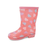 Toddler Heart Print Rain Boots