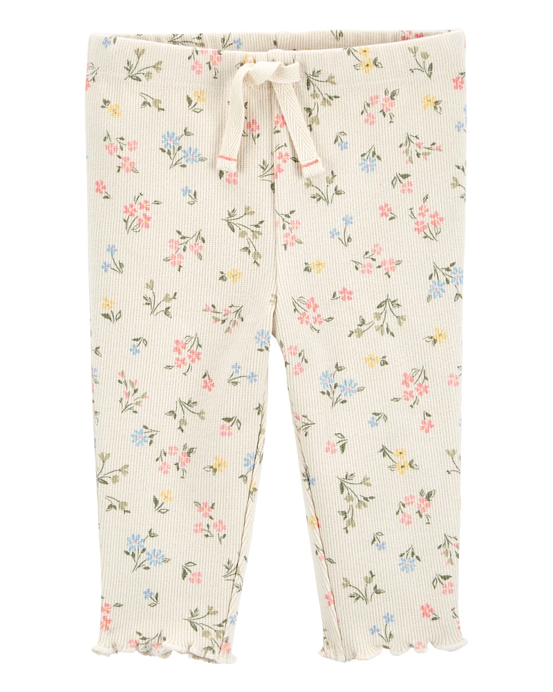 Baby Floral Pull-On Pants - Ivory