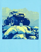 Kid Monster Truck Short-Sleeve Graphic Tee - Turquoise