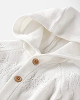 Baby Organic Cotton Sweater Knit Pointelle Jumpsuit