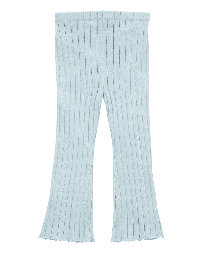 Toddler Sweater Knit Pull-On Flare Pants - Blue