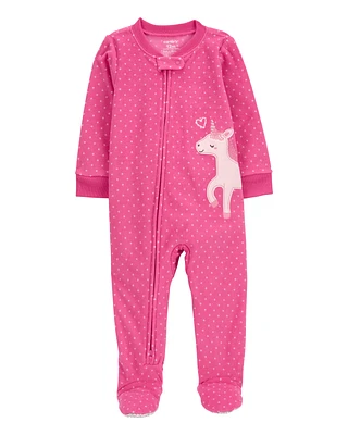 Toddler 1-Piece Unicorn Fleece Footie Pyjamas