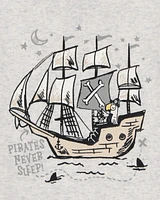 Toddler Pirate Print Snug Fit 4-Piece Pyjamas