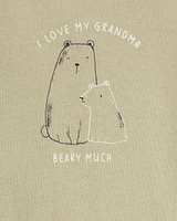 Baby Grandma Short-Sleeve Bodysuit - Olive