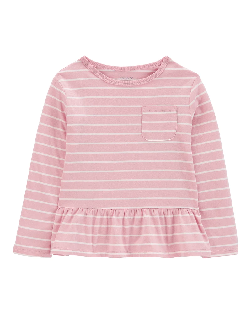 Toddler Striped Peplum Top