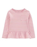 Toddler Striped Peplum Top