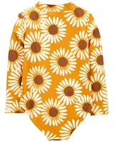 Toddler Sunflower 1-Piece Half-Zip Rashguard