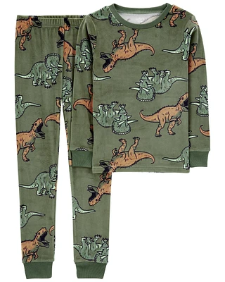 Kid 2-Piece Fuzzy Velboa Dinosaur Pyjamas