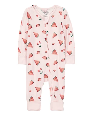 Baby Watermelon 2-Way Zip PurelySoft Footless Sleeper