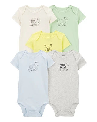 Baby 5-Pack Farm Animals Bodysuits