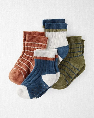 Baby 4-Pack Slip Resistant Socks Stripes