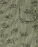 Toddler 2-Piece Construction Outfit Set - Olive