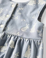 Toddler Organic Cotton Bunny-Print Dress