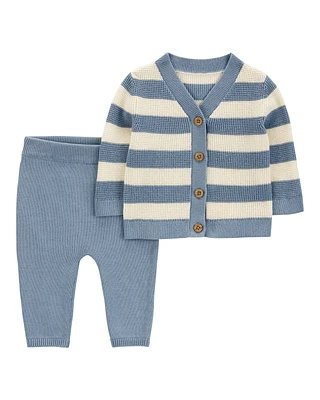 Baby 2-Piece  Striped Cardigan & Jogger Set