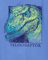 Kid Velociraptor Dinosaur Graphic Tee