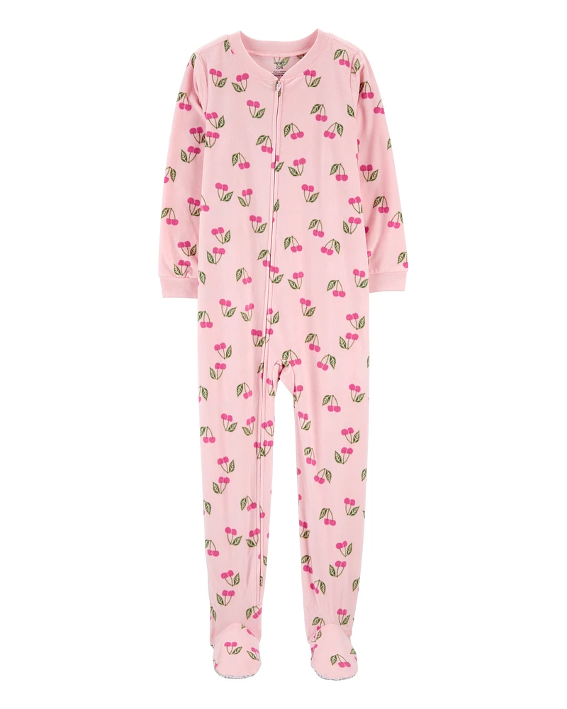 Kid 1-Piece Cherry Fleece Footie Pyjamas