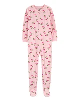 Kid 1-Piece Cherry Fleece Footie Pyjamas