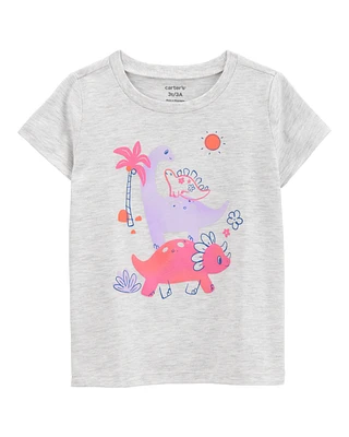 Toddler Dinosaur Short-Sleeve Graphic Tee - Grey