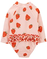 Baby Strawberry 1-Piece Half-Zip Rashguard