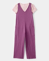 Kid 2-Piece Floral Tee & Jumpsuit Set