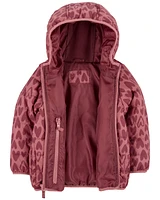 Baby Heart Print Packable Puffer Jacket