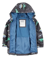 Toddler Dinosaur Colour Changing Rain Jacket - Grey