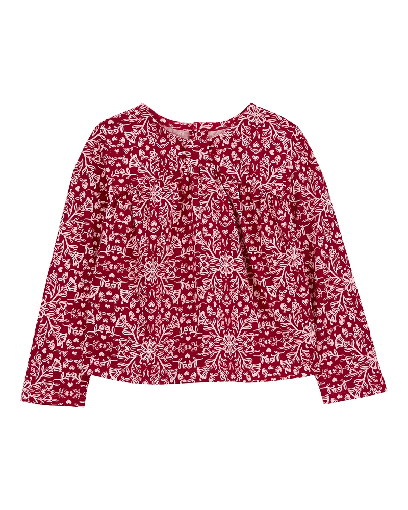 Toddler Floral Jersey Blouse