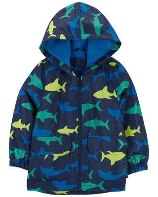 Shark Print Rain Jacket