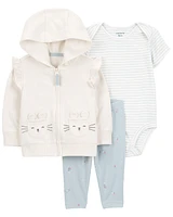 Baby 3-Piece Cardigan, Bodysuit & Pants Set