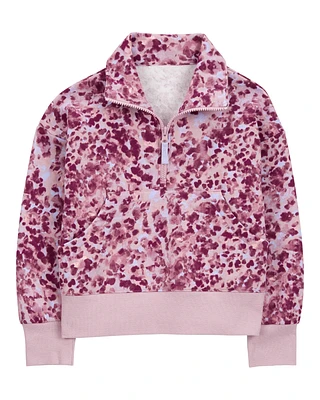 Kid Floral Print Fleece Pullover