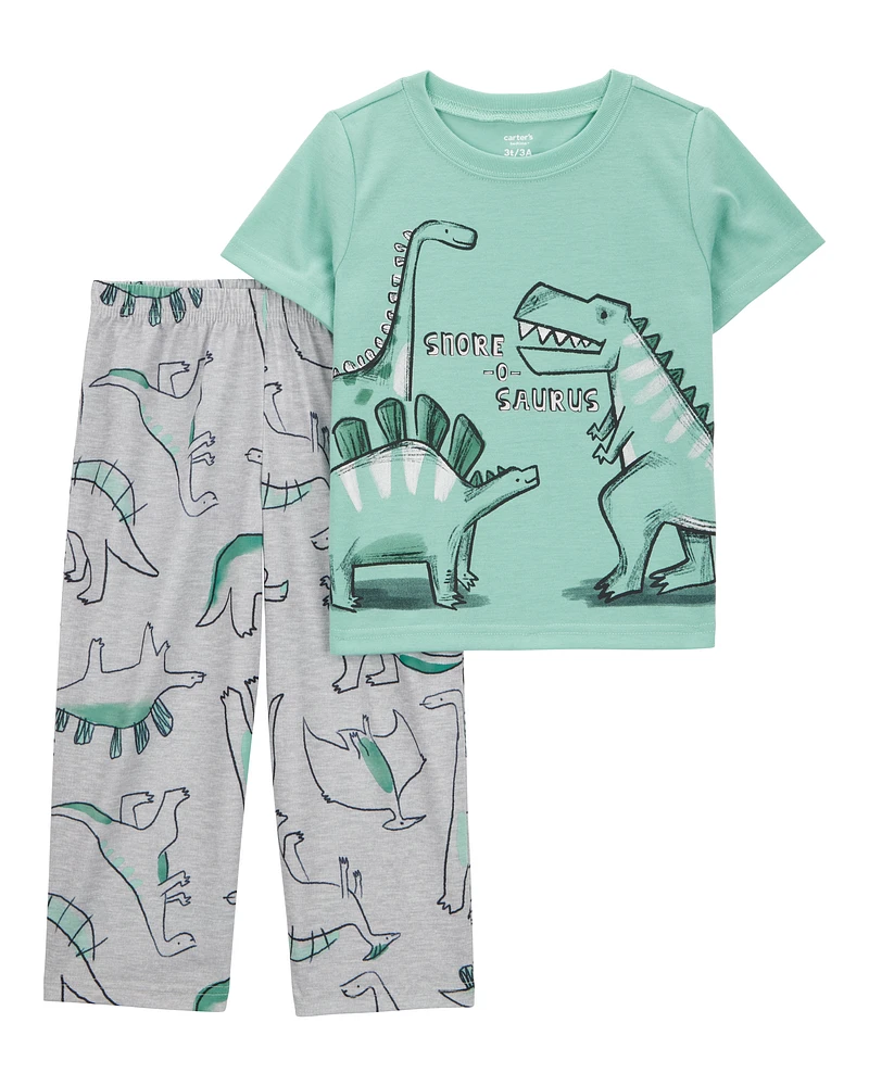 Toddler Dinosaur Print Loose Fit 2-Piece Pyjamas