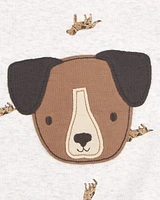 Baby Dog Short-Sleeve Romper - Grey