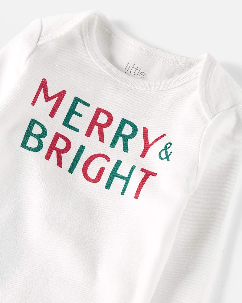 Baby Organic Cotton Merry & Bright 2-Piece Bodysuit Set