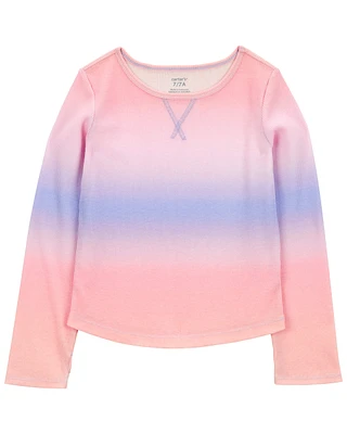 Kid Ribbed Ombre Long-Sleeve Top