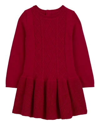 Toddler Cable Knit Sweater Dress