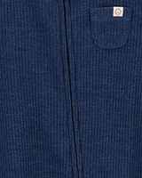 Baby Boy Textured 2-Way Zip Sleeper Pyjamas